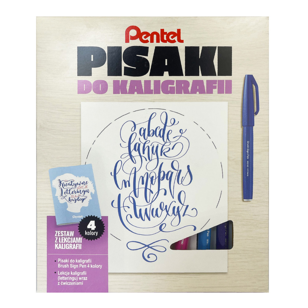 Kurs letteringu, zestaw do kaligrafii - Pentel - PSVY