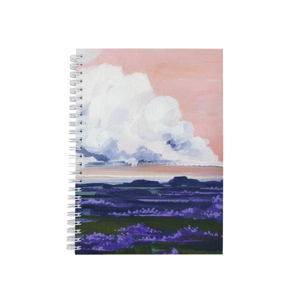 Spiral Notebook Lavender Fields A5 - Devangari - dotted, softcover, 120 g/m2