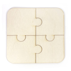Puzzle drewniane, komplet - Simply Crafting - 11,8 cm, 4 szt.