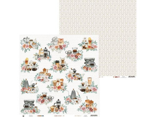 Papier do scrapbookingu 30,5 x 30,5 cm - Piątek Trzynastego - Coffee Break 03