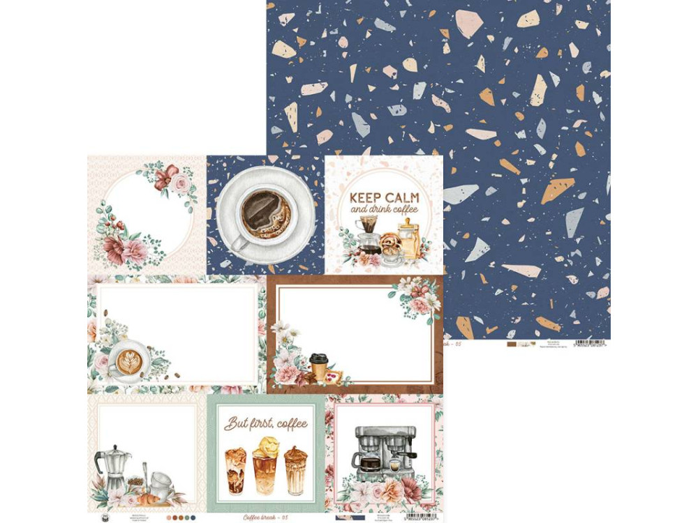 Papier do scrapbookingu 30,5 x 30,5 cm - Piątek Trzynastego - Coffee Break 05