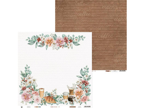 Scrapbooking paper 30,5 x 30,5 cm - Piątek Trzynastego - Coffee Break 06