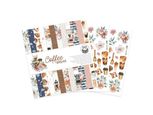 Set of scrapbooking papers 30,5 x 30,5 cm - Piątek Trzynastego - Coffee Break