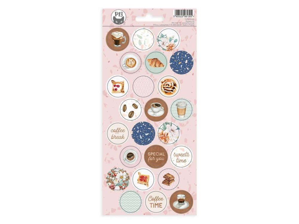 Set of paper stickers 10,5 x 23 cm - Piątek Trzynastego - Coffee Break 03