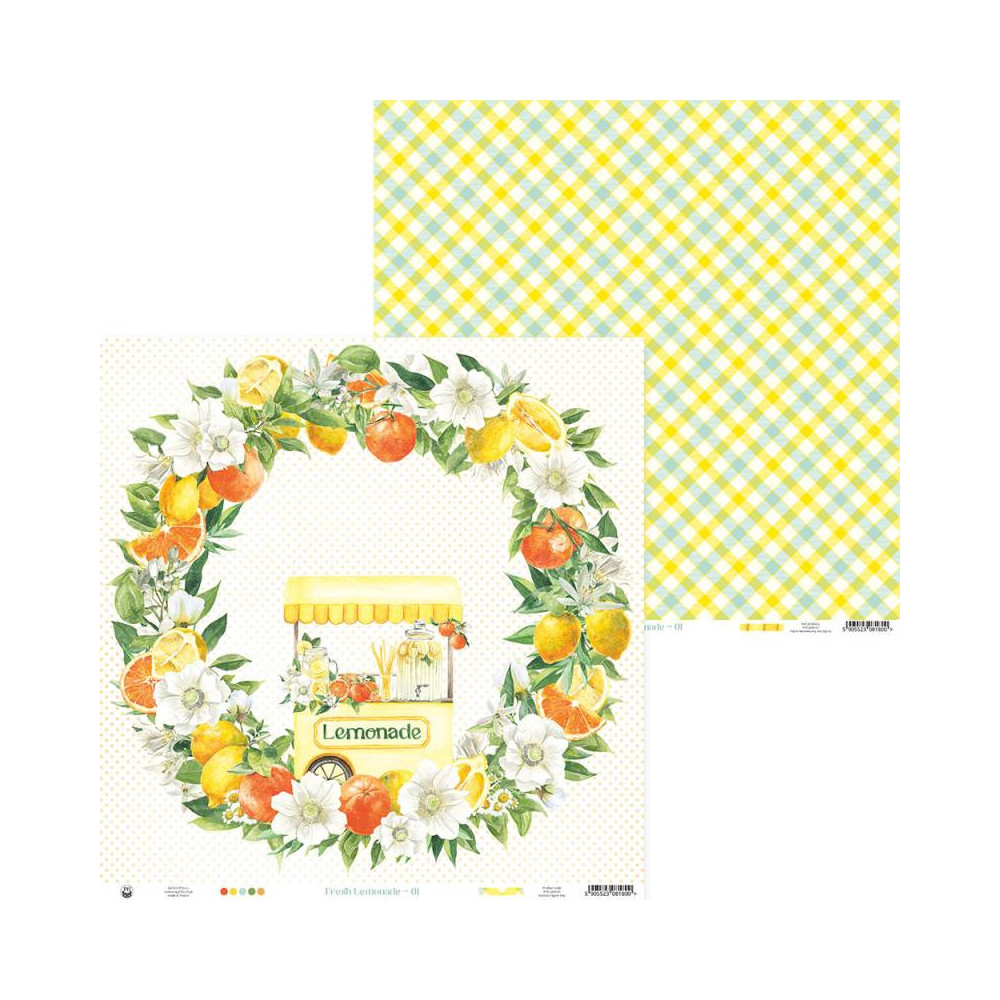 Scrapbooking paper 30,5 x 30,5 cm - Piątek Trzynastego - Fresh Lemonade 01