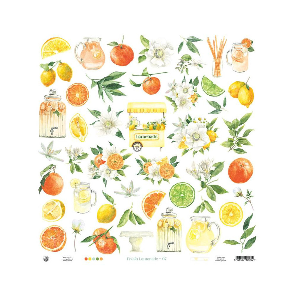 Papier do scrapbookingu 30,5 x 30,5 cm - Piątek Trzynastego - Fresh Lemonade 07