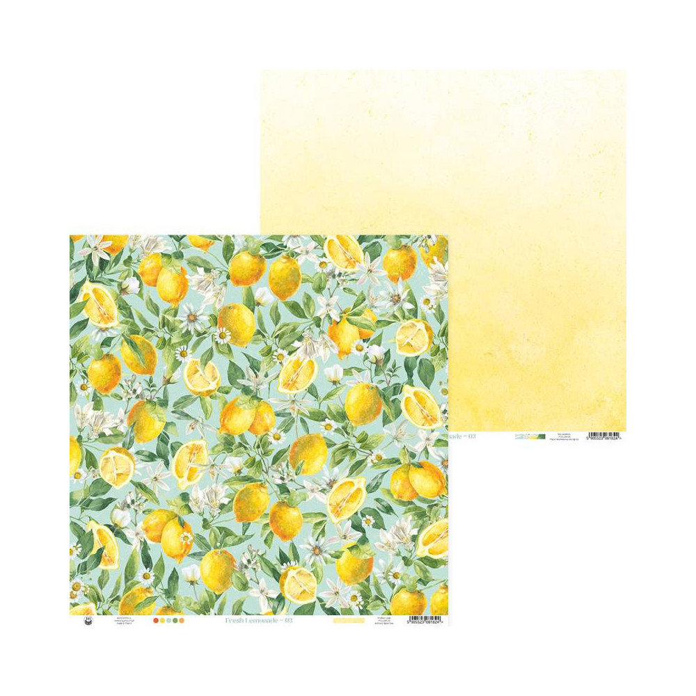 Set of scrapbooking papers 30,5 x 30,5 cm - Piątek Trzynastego - Fresh Lemonade