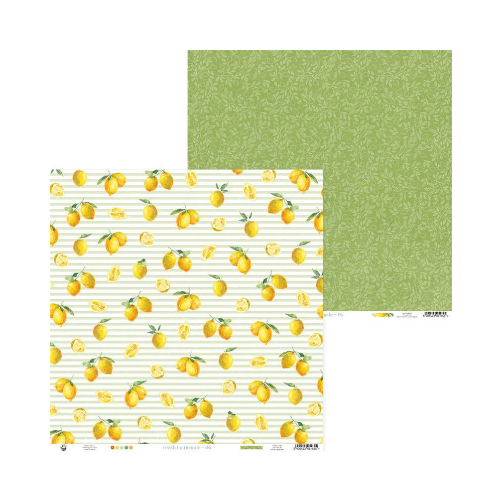 Set of scrapbooking papers 15,3 x 15,3 cm - Piątek Trzynastego - Fresh Lemonade