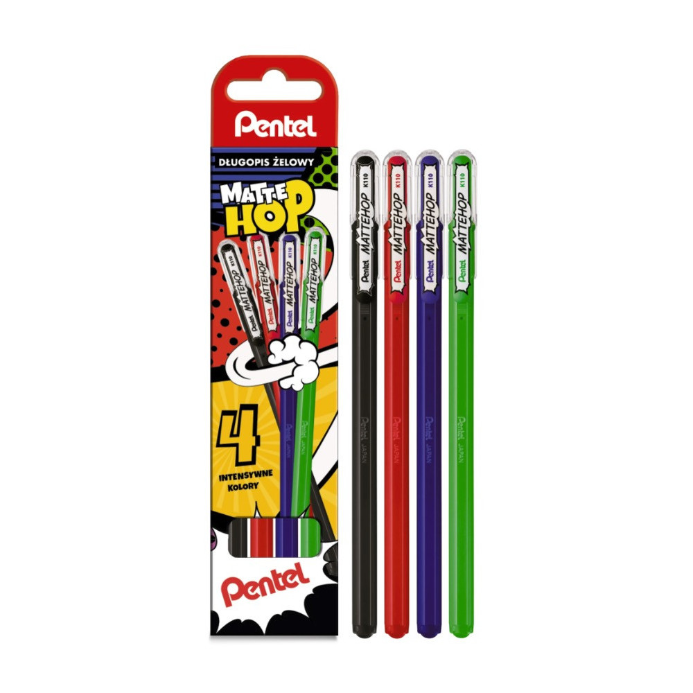 Zestaw długopisów żelowych Mattehop - Pentel - 4 kolory
