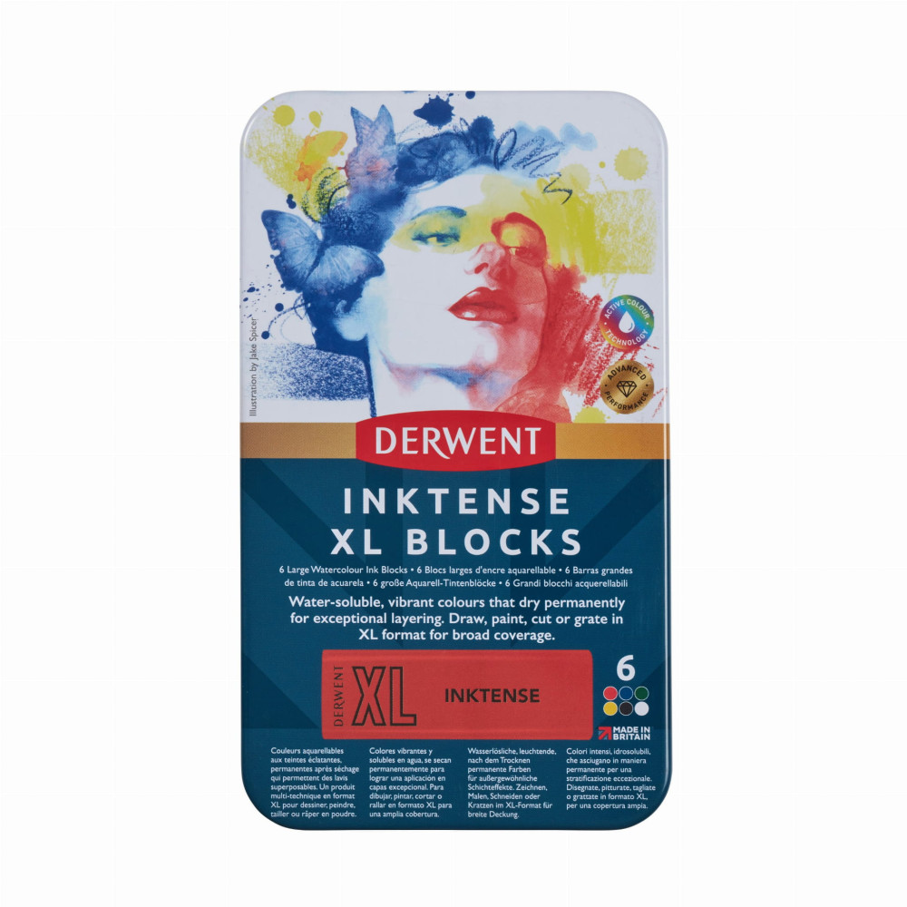 Set of Inktense XL Blocks paint - Derwent - 6 pcs.