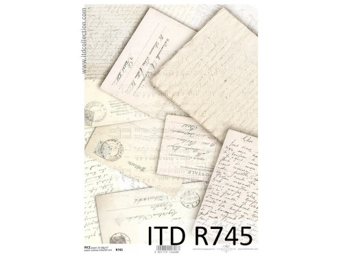 Papier do decoupage A4 - ITD Collection - ryżowy, R745