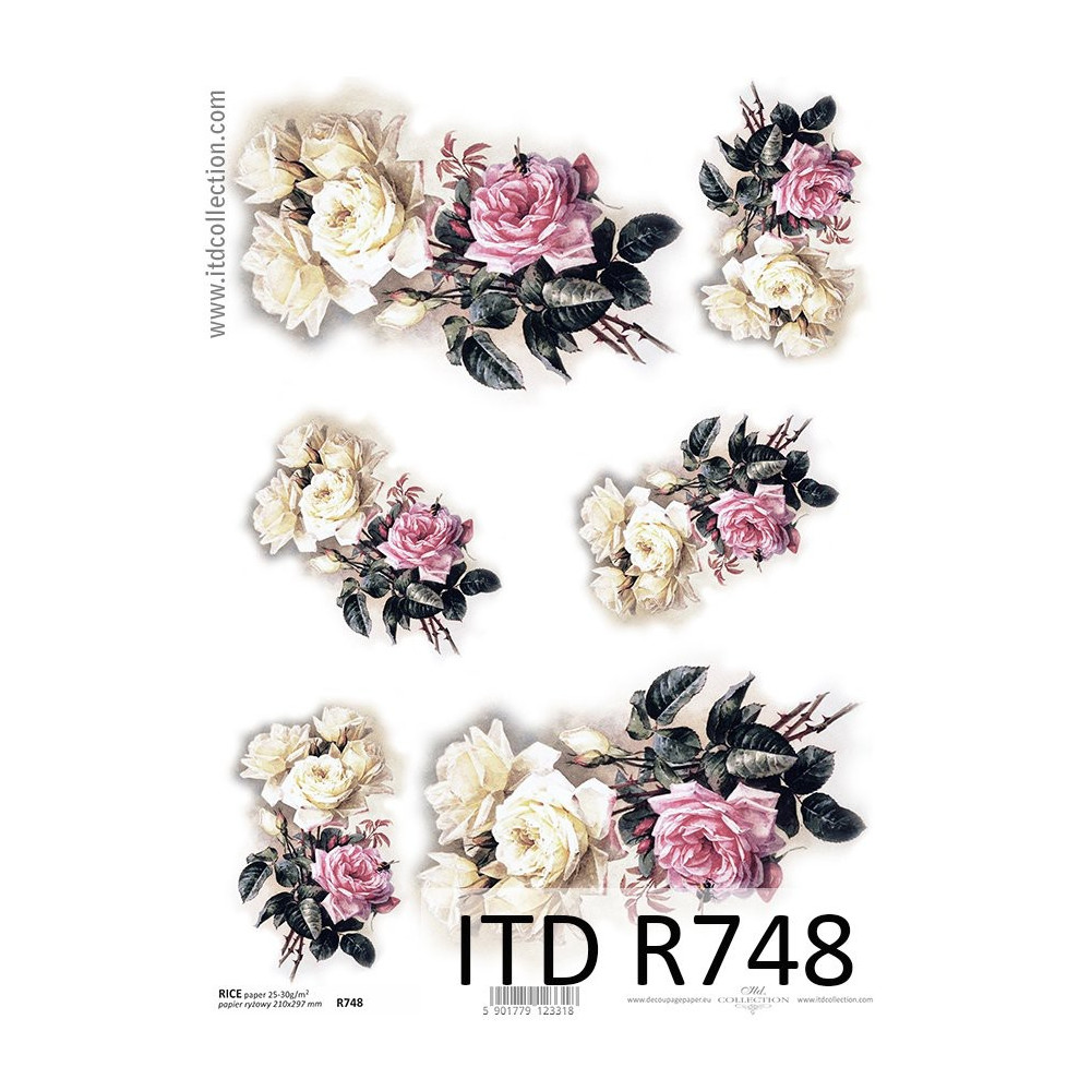 Decoupage paper A4 - ITD Collection - rice, R748