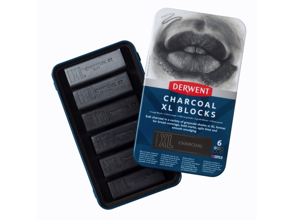 Zestaw węgli Charcoal XL w sztyfcie - Derwent - 6 szt.