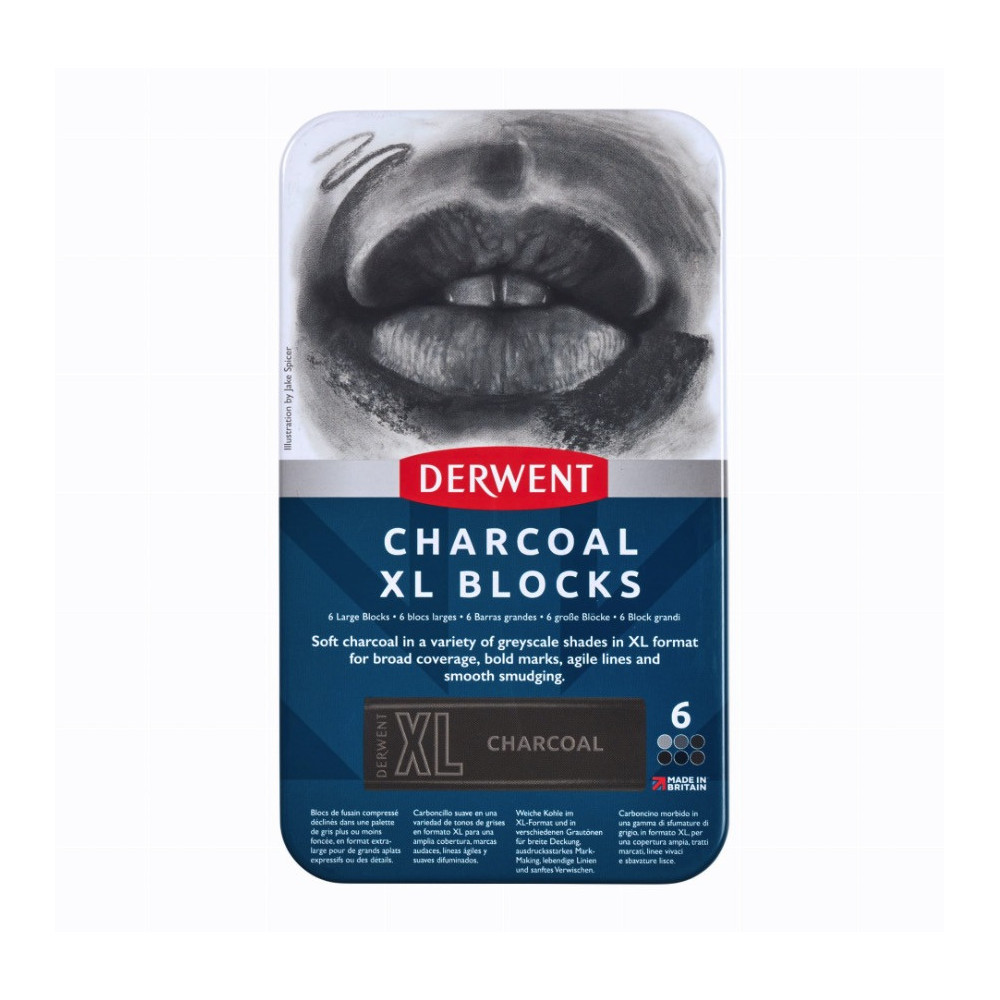 Set of Charcoal XL Blocks - Derwent - 6 pcs.