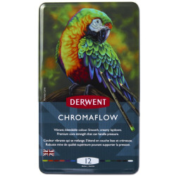 Zestaw kredek Chromaflow w metalowej kasecie - Derwent - 12 kolorów