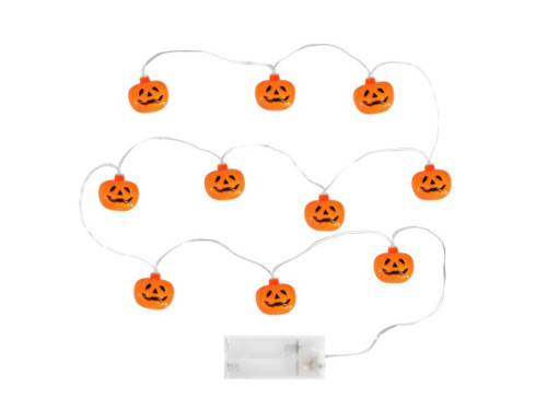 Pumpkin LED Halloween lights - orange, warm light, 2 m