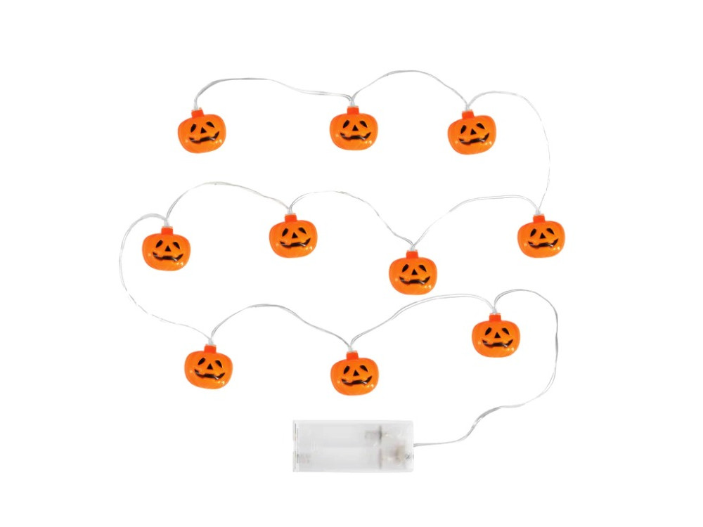 Pumpkin LED Halloween lights - orange, warm light, 2 m