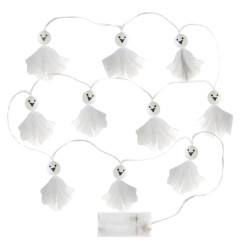 Lampki dekoracyjne na Halloween Zwiewne Duszki LED - białe, 2 m