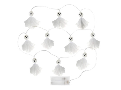 Ghosts LED Halloween lights - white, warm light, 2 m