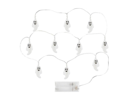 Ghosts LED Halloween lights - white, warm light, 2 m