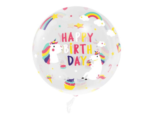 Unicorn transparent latex balloon - 45 cm