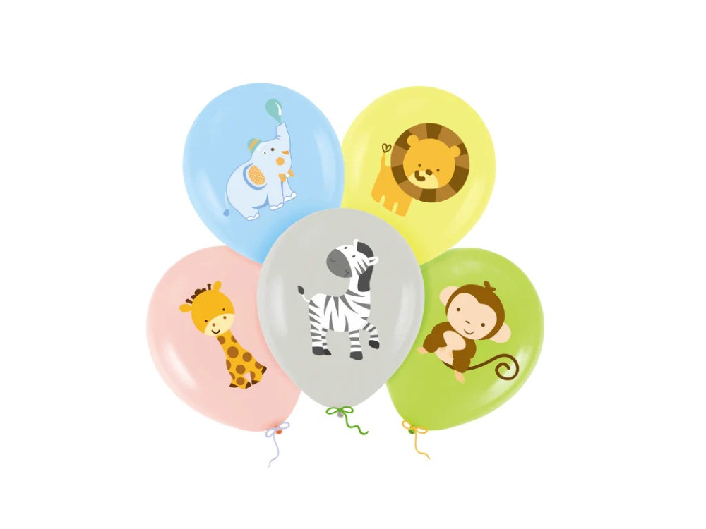Animals latex balloons - 30 cm, 6 pcs.