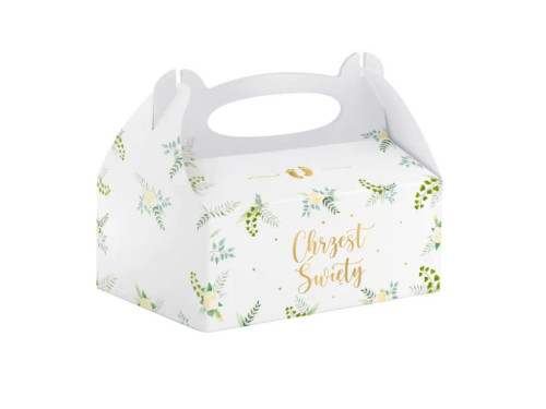 Baptism cake boxes - white, 10 pcs.