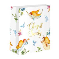Gift paper bag for Baptism, Angels - 12 x 26 x 32 cm