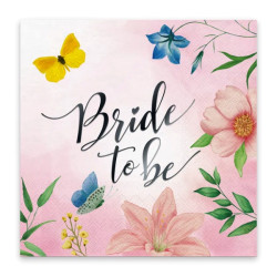 Serwetki papierowe Bride to be, Kwiaty - różowe, 10 szt.