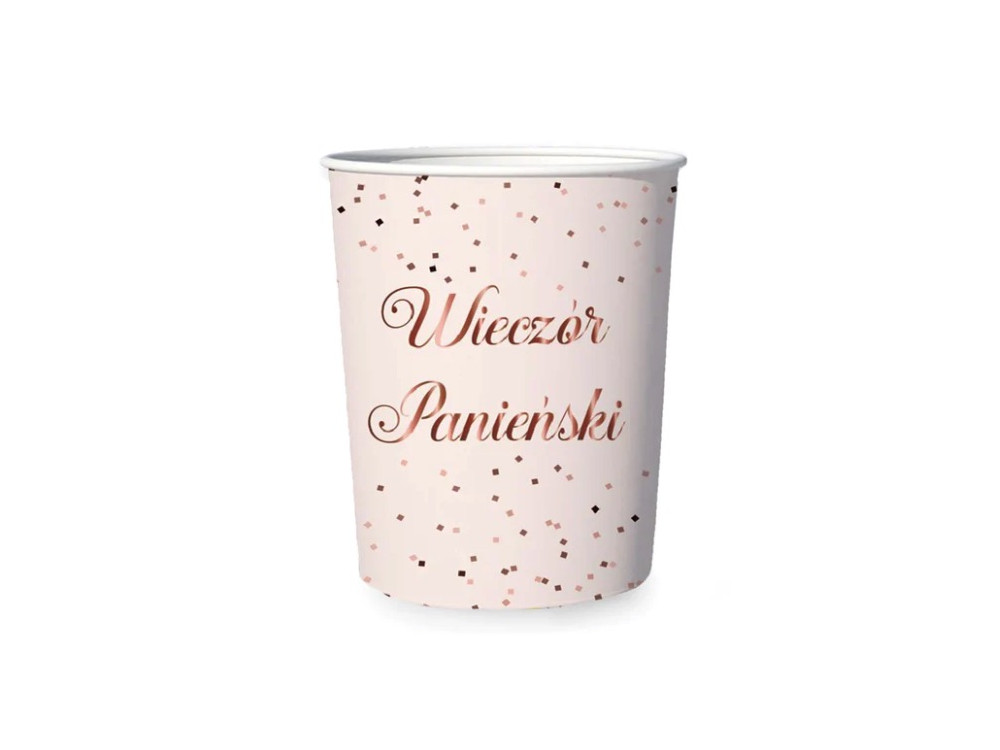 Paper cups Bachelorette Party - pink, 220 ml, 6 pcs.