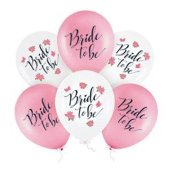 Bride to be bachelorette party latex balloons - 30 cm, 6 pcs.