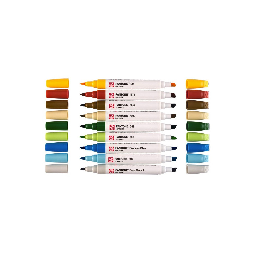 Zestaw markerów pigmentowych Pantone - Talens - Nature, 9 kolorów