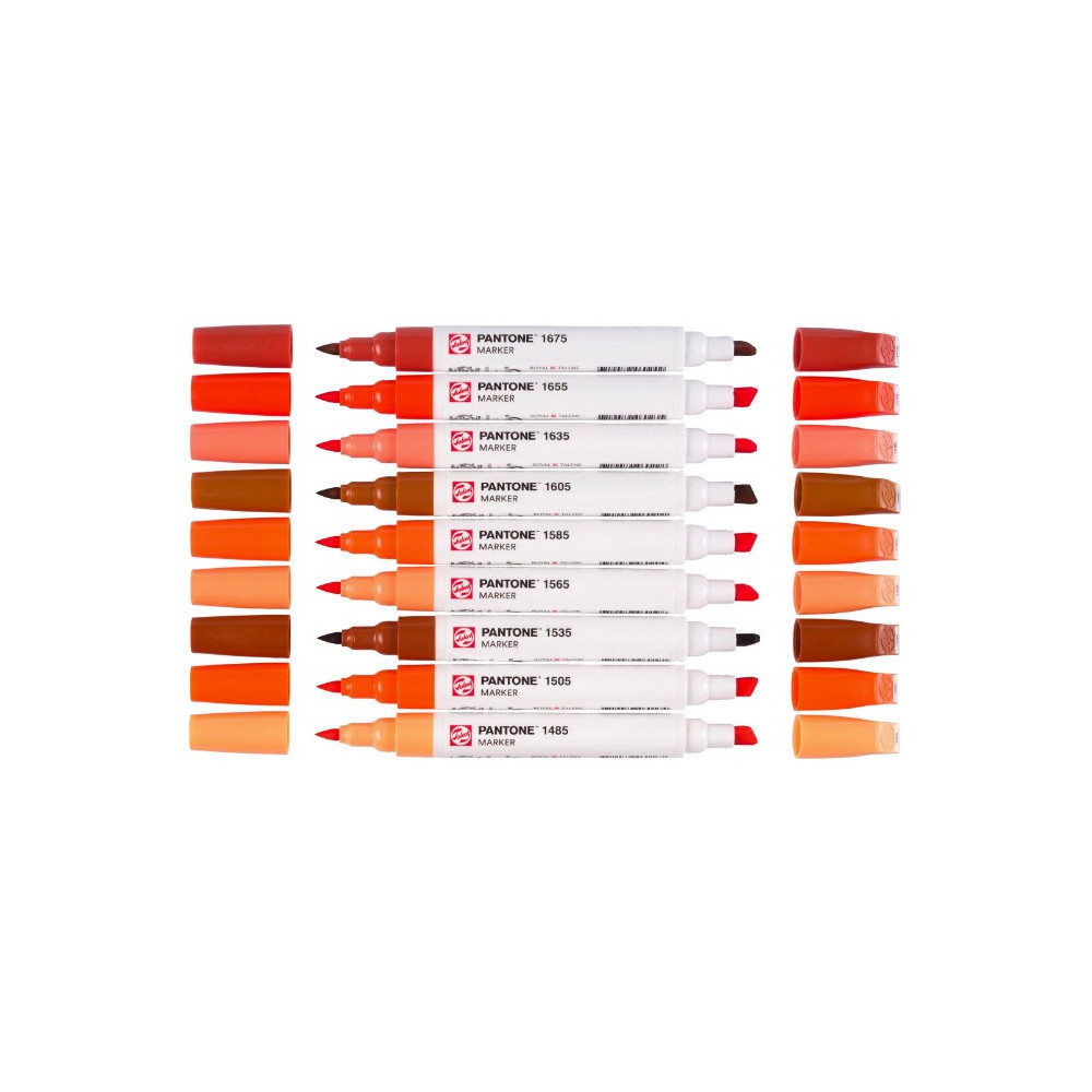 Zestaw markerów pigmentowych Pantone - Talens - Warm Red, 9 kolorów