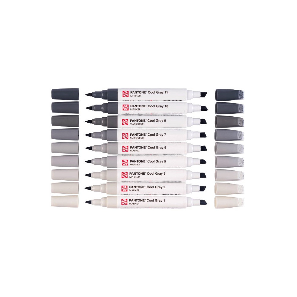 Zestaw markerów pigmentowych Pantone - Talens - Cool Gray, 9 kolorów