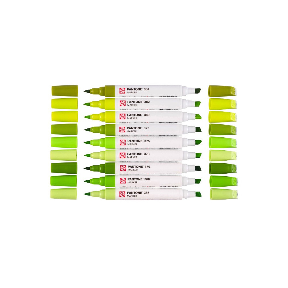 Zestaw markerów pigmentowych Pantone - Talens - Green Yellow, 9 kolorów