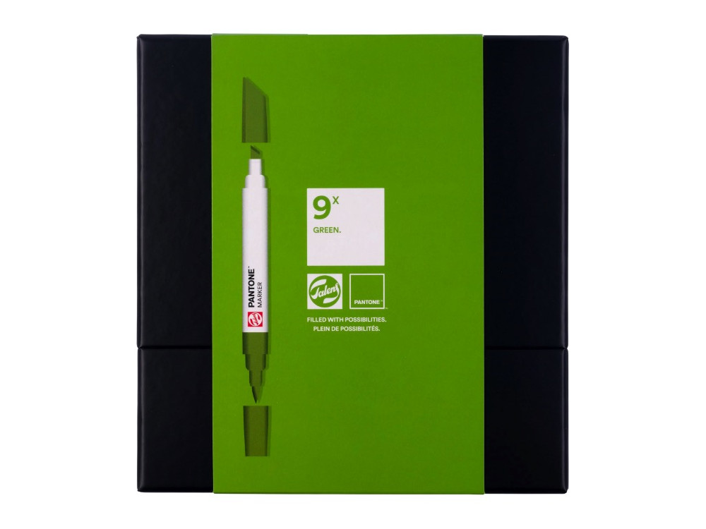 Set of Pantone pigment markers - Talens - Green, 9 pcs.