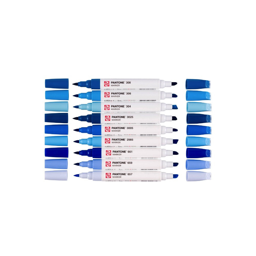 Zestaw markerów pigmentowych Pantone - Talens - Blue, 9 kolorów