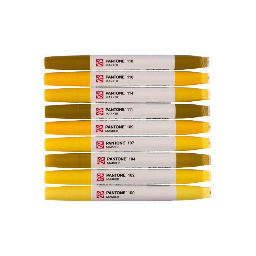 Zestaw markerów pigmentowych Pantone - Talens - Yellow, 9 kolorów