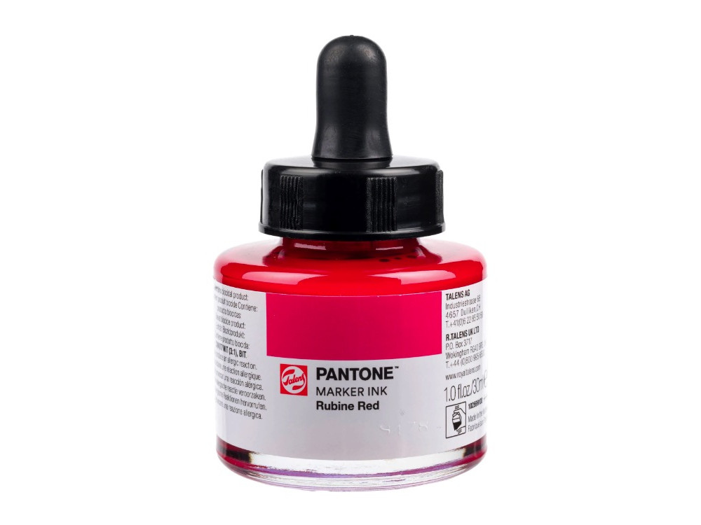 Tusz pigmentowy Pantone - Talens - Rubine Red, 30 ml