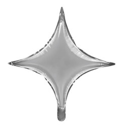 Star foil balloon - silver, 45 cm