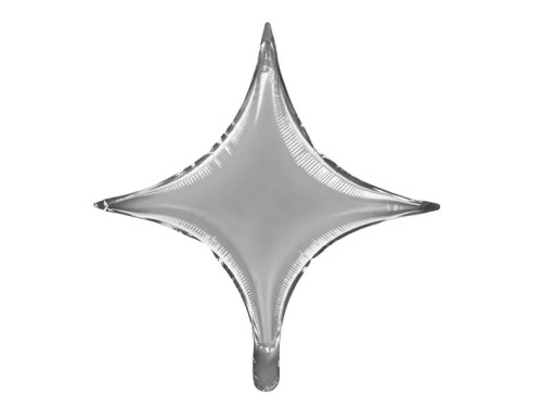 Star foil balloon - silver, 45 cm