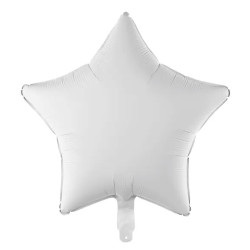 Star foil balloon - white, 42 cm