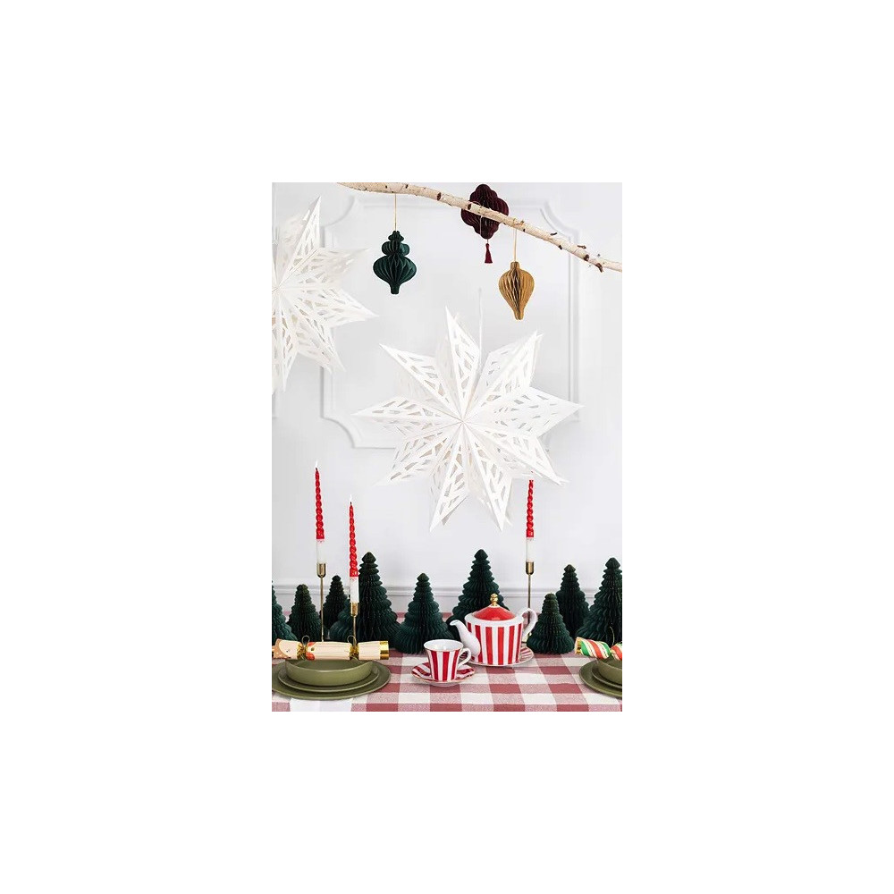 Gwiazda dekoracyjna ażurowa z papieru - biała, 50 cm