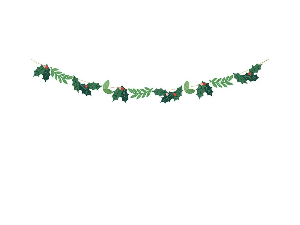 Girlanda dekoracyjna Jemioła - zielona, 1,5 m