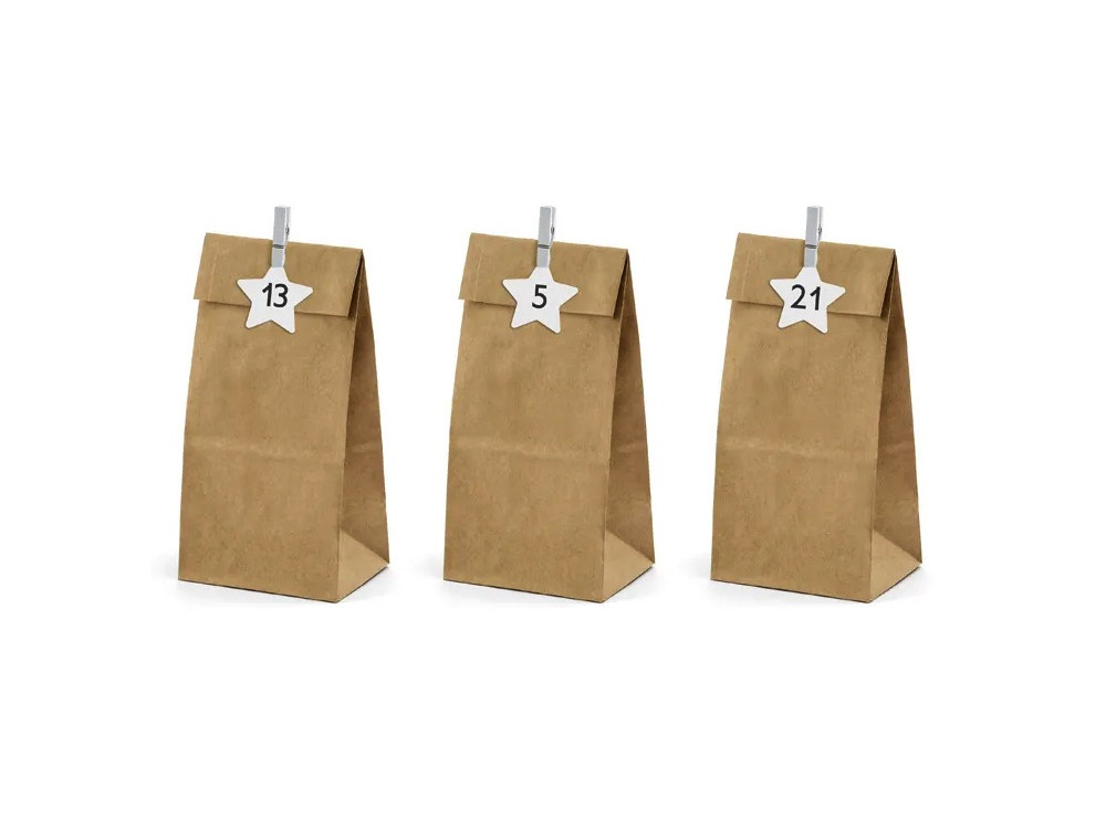 Advent calendar Bags with stars - craft, 24 pcs.