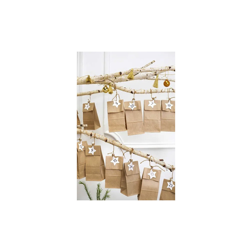Advent calendar Bags with stars - craft, 24 pcs.