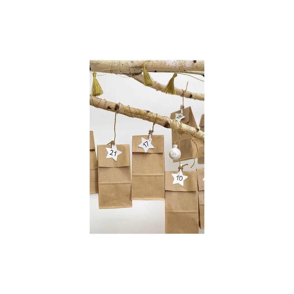 Advent calendar Bags with stars - craft, 24 pcs.