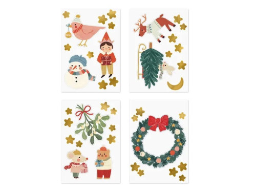 Naklejki świąteczne na okna Merry Christmas - 40 szt.