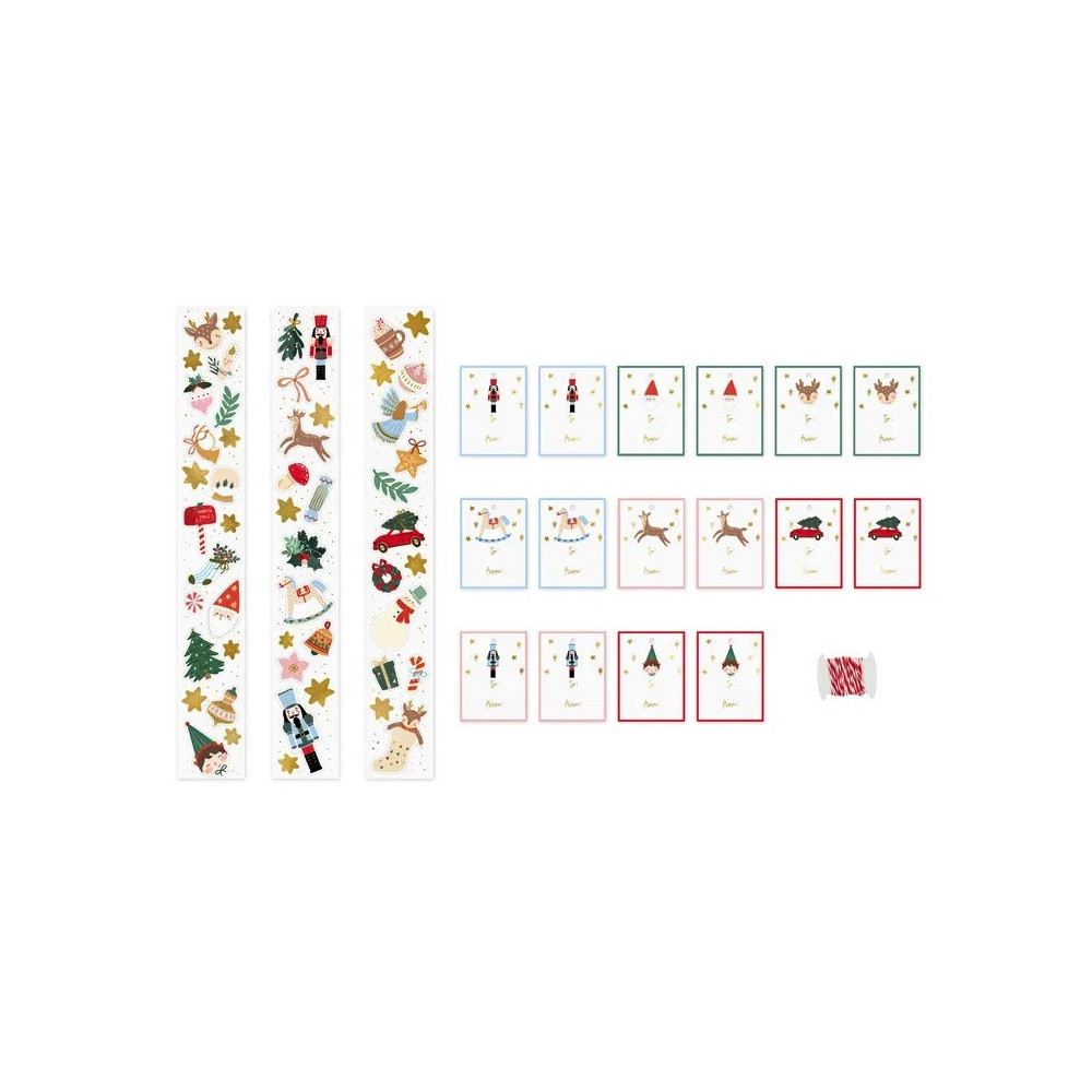 Merry Christmas stickers and gift tags - 68 pcs.
