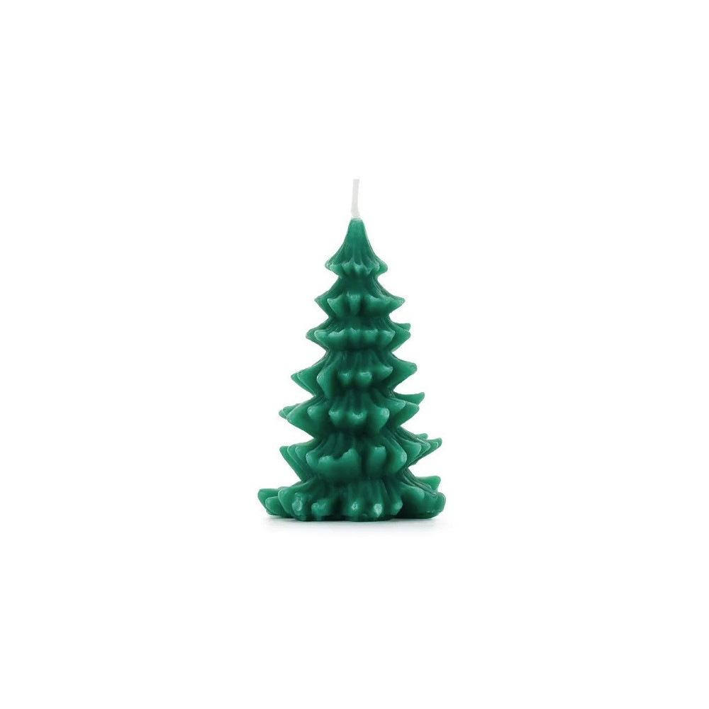 Świeca świąteczna Choinka - zielona, 10 cm